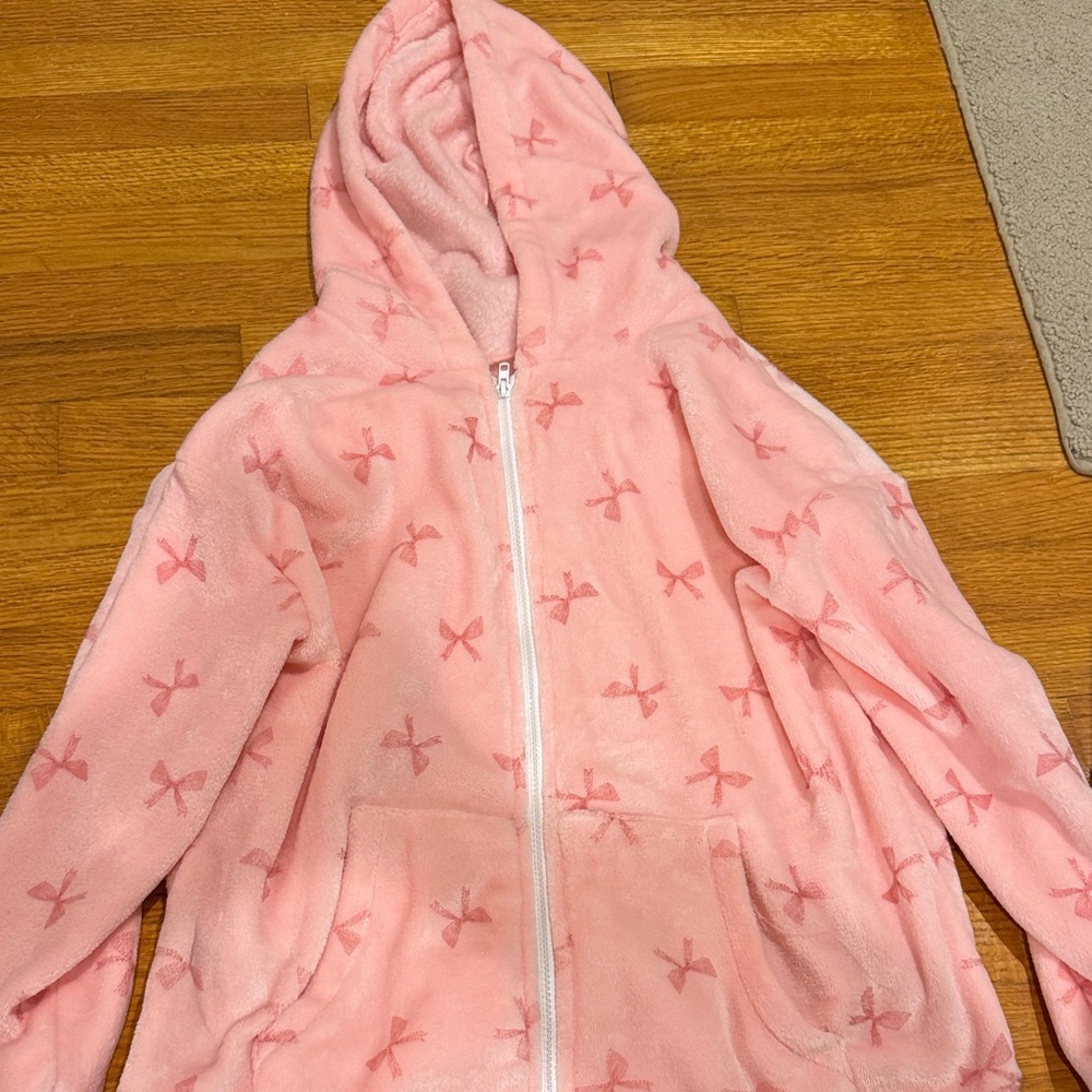 ROMWE Pink Bow Pattern Kids Hoodie